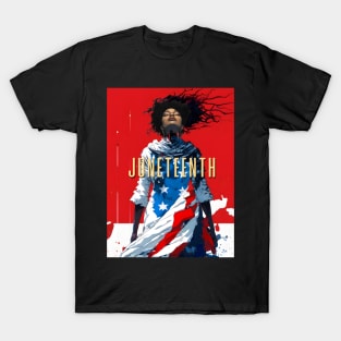 Juneteenth: Liberation and Unity on a Dark Background T-Shirt